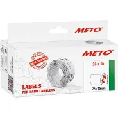 Meto - Adhésif Permanent - Blanc - 26 X 16 Mm 6000 Étiquette(S) (6 Rouleau(X) X 1000 Étiquettes