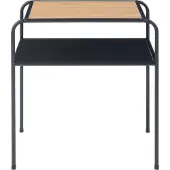 En.casa Table d'appoint 'Krødsherad' 55x51x36cm noir/chêne
