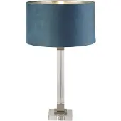 Searchlight Lampe de table design Scarborough or avec nuance bleue