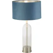 Searchlight Lampe de table unique Oxford avec capuche bleue