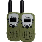 Qware Set Walkie-Talkie - Portée 3 km, 10 canaux & lampe de poche Vert