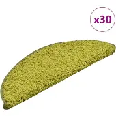 vidaXL Tapis d'escalier 30 pièces 56 x 17 x 3 cm Vert Demi-rond