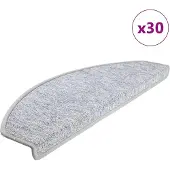 vidaXL Tapis d'escalier 30 pièces 65 x 24 x 4 cm Gris clair Demi-rond Grand