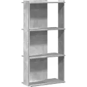 vidaXL Bibliothèque à 3 niveaux gris béton 60x30x120cm bois ingénierie