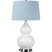 Elstead Lighting Lampe de table en céramique Isla bleu-blanc 1xE27x60W céramique / plâtre dim. : 64x36x36 cm IP20 Elstead
