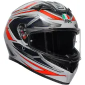 AGV K3 Space, casque intégral ,Mat Blanc/Rouge Néon/Gris/Bleu ,XL