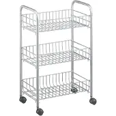 Metaltex Keuken/Badkamer Opbergtrolley Lugano 41x23x63 cm Wieltjes