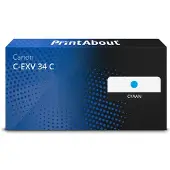 PrintAbout Toner compatible pour Canon C-EXV 34 C - Cyan