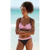 Buffalo Bas de bikini 'Vichy' rose / noir