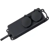 Brennenstuhl 1159930 Répartiteur de prises IP44 - 2x, 2m, noir, sans interrupteur, extérieur