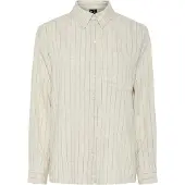 Pieces Pia Loose Fit Long Sleeve Shirt Beige S Femme