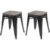 MCW 2x tabouret -A73, assise en bois incluse