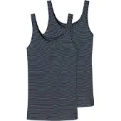 Schiesser Maillot de corps bleu nuit / blanc