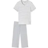 Schiesser Pyjama 'Casual Essentials ' gris chiné / blanc