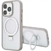 Accezz Coque Ring Stand avec MagSafe pour Apple iPhone 14 Pro - Gris