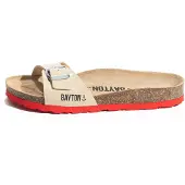 Bayton Mule 'ANASTASIA' crème / rouge feu / noir