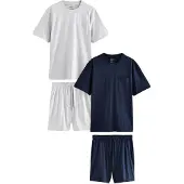 Next Pyjama court bleu marine / gris chiné