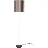 QAZQA Lampadaire noir avec abat-jour en velours marron 40 cm - Simplo