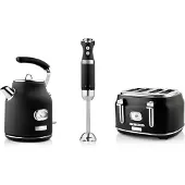 WESTINGHOUSE Retro Frühstücksset, 4-Schlitz Toaster, Wasserkocher, Stabmixer
