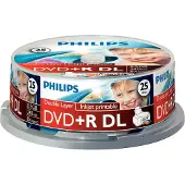 Philips 25 Dvd+r 8.5gb Dl 8x Iw Sp Multicolore