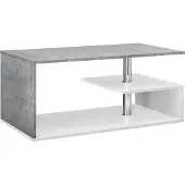 En.casa Table basse 'Haarlem' Table de salon 90 x 50 x 41 cm aspect béton/blanc