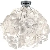 TRIO Leuchten - Moderne Lampe de plafond romantique blanche avec des feuilles - Plume I Salon I Chambre à coucher - Plastique Rond - Convient pour LED E27