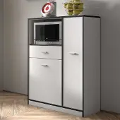 Rousseau Armoire pour micro-ondes Inga-blanc/gris