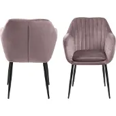 Giga Chaise avec accoudoirs Hermeline - vieux rose/noir
