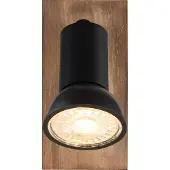 Globo Emplacement monté en surface Drew noir avec bois