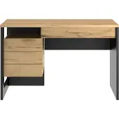 DIAGONE Bureau Rush 119cm, 1 porte & 1 tiroir - décor de chêne/noir