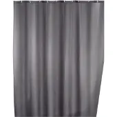 Wenko Rideau de douche anti-moisissure couleur unie - 180 x 200 cm - Gris