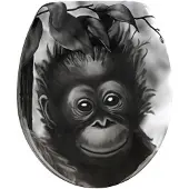 Wenko Siège WC avec motif singe en plastique