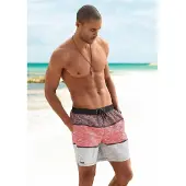 Bench Shorts de bain gris / rose chiné / noir