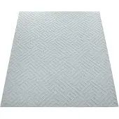 Paco Home Tapis d'extérieur et d'intérieur gris Terrasse Balcon Aspect 3D Style oriental Tissage plat Dimensions 80 x 150 cm