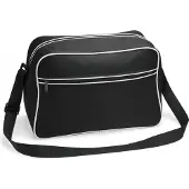 Bagbase RETRO SHOULDER BAG Black/White - Bagbase BG14 - Taille 40x28x18 cm