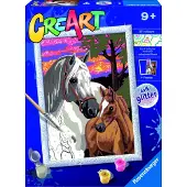Ravensburger CreArt Peinture sur Numéro - Chevaux du crépuscule