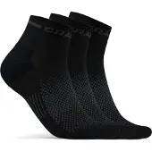 Craft - Pack de 3 paires de chaussettes - Core Dry Mid Sock 3-Pack Black - Taille 34-36 - Noir