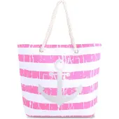 Normani Sac de plage gris clair / fuchsia / blanc