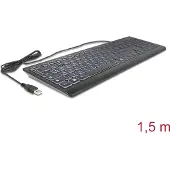DeLOCK USB Tastatur kabelgebunden 1,5 m schwarz mit XXL Bstb