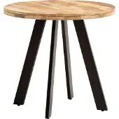 Wohnling Table de salle à manger 80x80x75 cm Mango Massif Table de salle à manger moderne Table de cuisine massive avec pieds en métal Table de salle à manger ronde Petite table de salle à manger