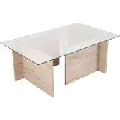 Skye Decor , Vetrino - Travertine, tables basses, travertin, verre, 105 x 40 x 65 cm