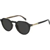 David Beckham Lunettes de soleil - - DB 1171/S - Monture acétate - Forme ronde - Noir/Beige rayé