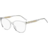 HUGO Monture optique en acétate transparent avec armature dorée