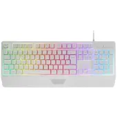 Mars Gaming MK124, format standard (100 %), filaire, USB, touches à membrane, LED RGB, blanc