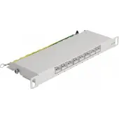 DeLOCK 10″ Patchpaneel 8 ports Cat.6A 0,5 HE gris -