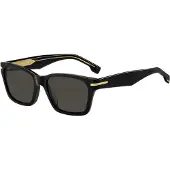 BOSS Lunettes de soleil en acétate noir avec charnières dorées