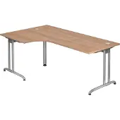 Hjh OFFICE PRO Bureau, dimensions 2000 x 1200 mm, en noyer
