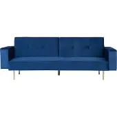 Beliani Canapé-Lit Visnes Bleu Marine Velours