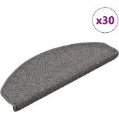 vidaXL Tapis d'escalier 30 pièces 65 x 24 x 4 cm Gris foncé Demi-rond Grand