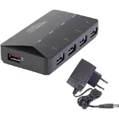 Renkforce RF-3806031 Concentrateur d'interface USB 3.2 Gen 1 (3.1 Gen 1) Type-B 5000 Mbit/s Noir (1268677)